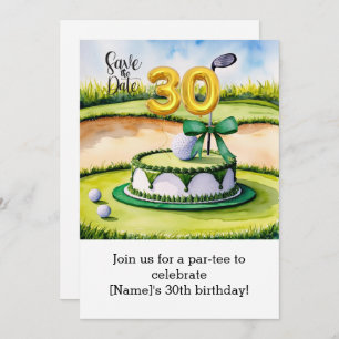 Golf 30th Birthday Cake for Golfer Party Invitation