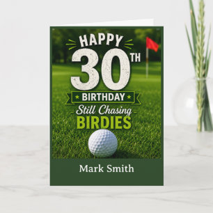 Golf 30th Birthday Card for Golfer on the Green