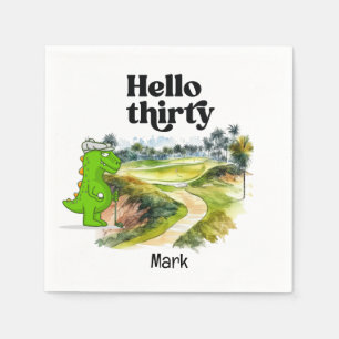 Golf 30th Birthday for golfer party watercolor Napkin