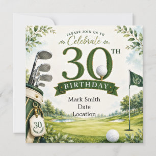 Golf 30th Birthday Invitation