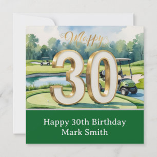 Golf 30th Birthday on golf course Card