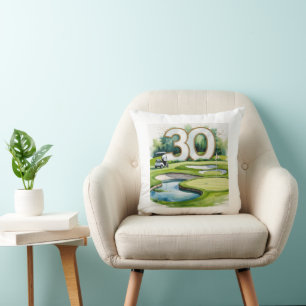 Golf 30th Birthday on golf course Cushion