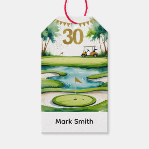 Golf 30th Birthday on golf course Gift Tags