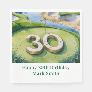 Golf 30th Birthday on golf course Napkin