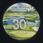 Golf 30th Birthday on golf course Paper Plate<br><div class="desc">Golf 30th Birthday on golf course Paper Plates</div>