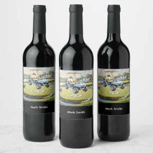 Golf 30th Birthday on golf course  Wine Label