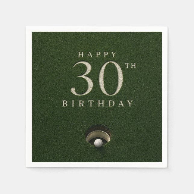 Golf 30th Birthday Par tee  Napkin (Front)