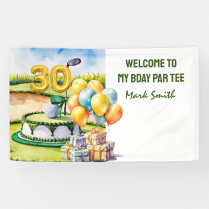 Golf 30th Birthday Par tee party with number  Banner