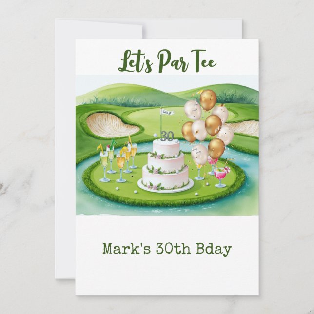 Golf 30th Birthday Par tee thirty party   Invitation (Front)
