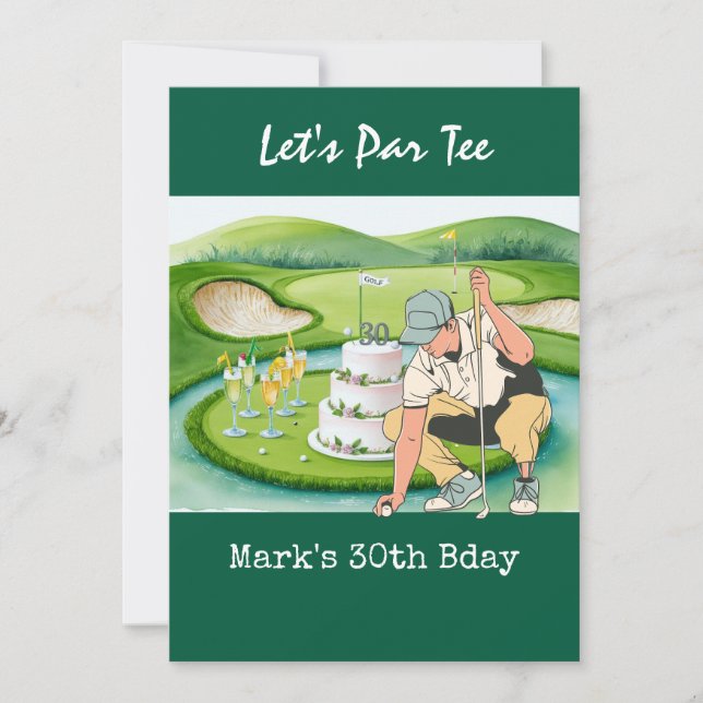 Golf 30th Birthday Par tee thirty party   Invitation (Front)