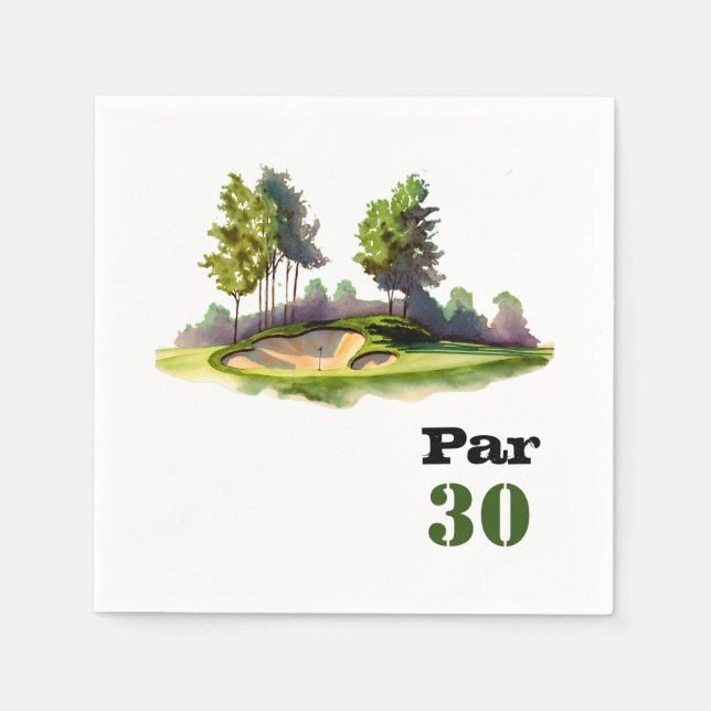 Golf 30th Birthday Par tee thirty party   Napkin (Front)