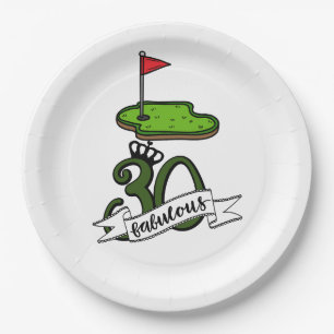 Golf 30th Birthday Par tee thirty party Paper Plate