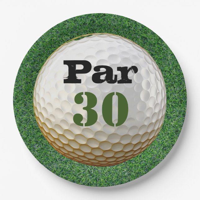 Golf 30th Birthday Par tee thirty party   Paper Plate (Front)