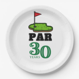 Golf 30th Birthday Par tee thirty party Paper Plate