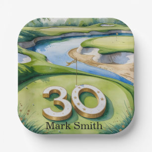 Golf 30th Birthday Par tee thirty party Paper Plate