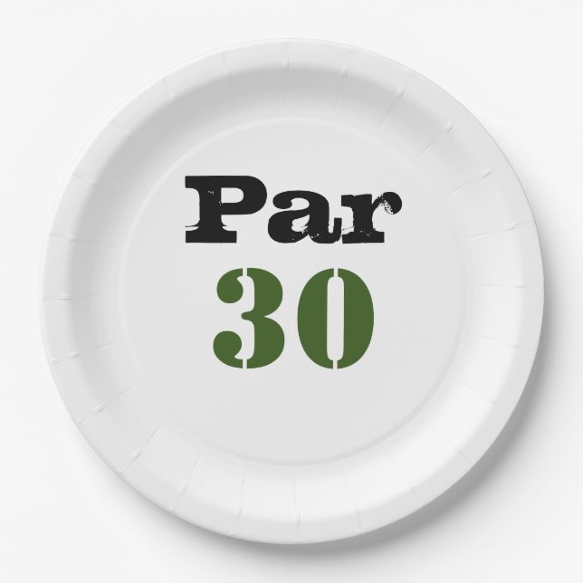 Golf 30th Birthday Par tee thirty party   Paper Plate (Front)