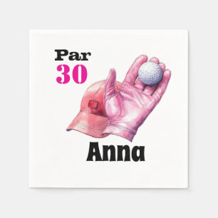 Golf 30th Birthday Par tee woman pink themed Napkin
