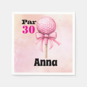Golf 30th Birthday Par tee woman pink themed Napkin
