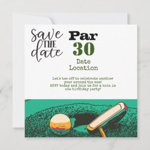 Golf 30th Birthday   party   Invitation