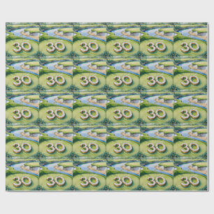 Golf 30th Birthday Party on Course Wrapping Paper