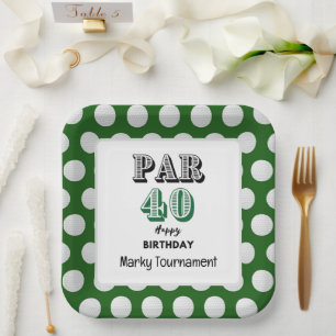 Golf 40th Birthday for Golfer Paper Plate