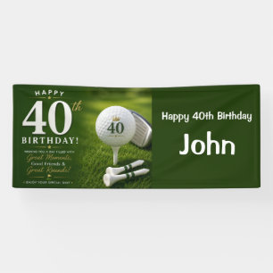 Golf 40th Birthday for golfer party Banner