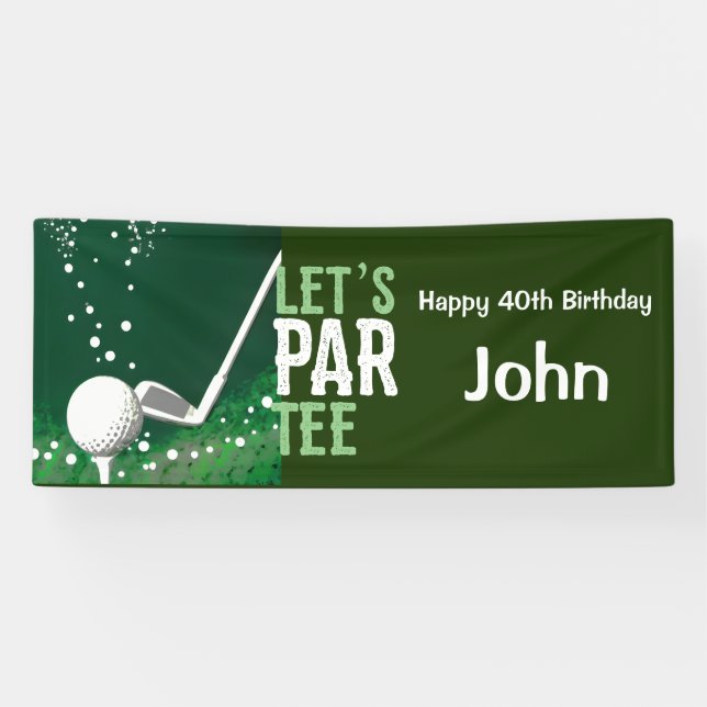 Golf 40th Birthday for golfer party  Banner (Horizontal)