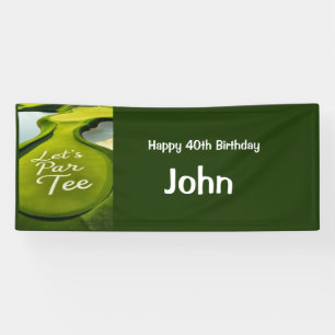 Golf 40th Birthday for golfer party Banner