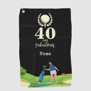 Golf 40th Birthday for golfer with name Towel