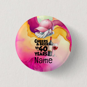 Golf 40th Birthday for woman golfer 3 Cm Round Badge