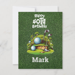 Golf 40th Birthday  Golfer Years of Being Awesome Card