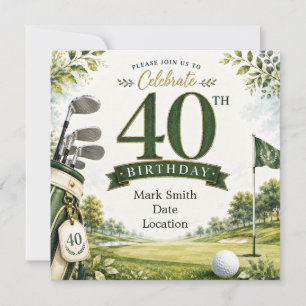 Golf 40th Birthday Invitation