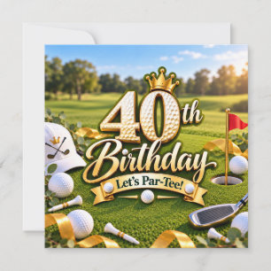 Golf 40th Birthday invitation card