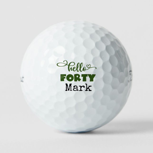 Golf 40th Birthday Par tee thirty party for golfer Golf Balls (Front)