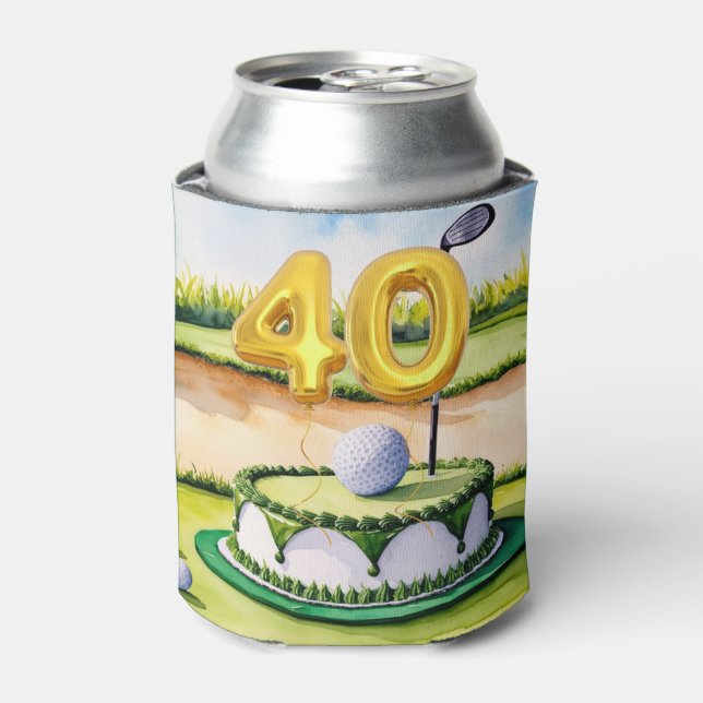 GOLF 40th Birthday Party Can Cooler (Can Front)