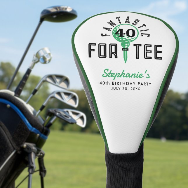 Golf 40th Birthday Party Fantastic For-Tee White Golf Head Cover (Golf 40th Birthday Party Fantastic For-Tee White Golf Head Cover
)