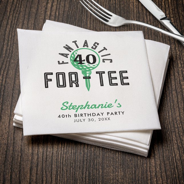 Golf 40th Birthday Party Fantastic For-Tee White Napkin (Golf 40th Birthday Party Fantastic For-Tee White Napkins
)