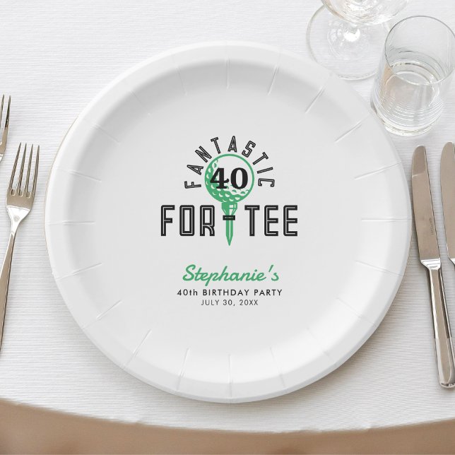 Golf 40th Birthday Party Fantastic For-Tee White Paper Plate (Golf 40th Birthday Party Fantastic For-Tee White Paper Plates
)