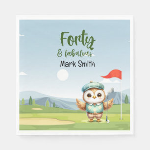 Golf  40th birthday party golfer birthday napkin