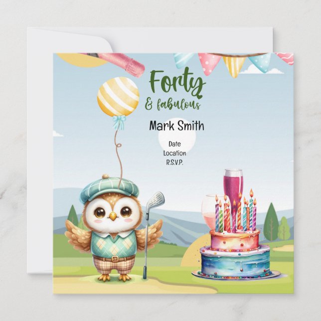 Golf  40th birthday party golfer birthday save the date (Front)