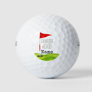 Golf 40th Birthday to golfer with golf flag  Balls