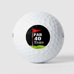 Golf 40th Birthday to golfer with golf flag  Balls