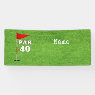 Golf 40th Birthday to golfer with golf flag Banner
