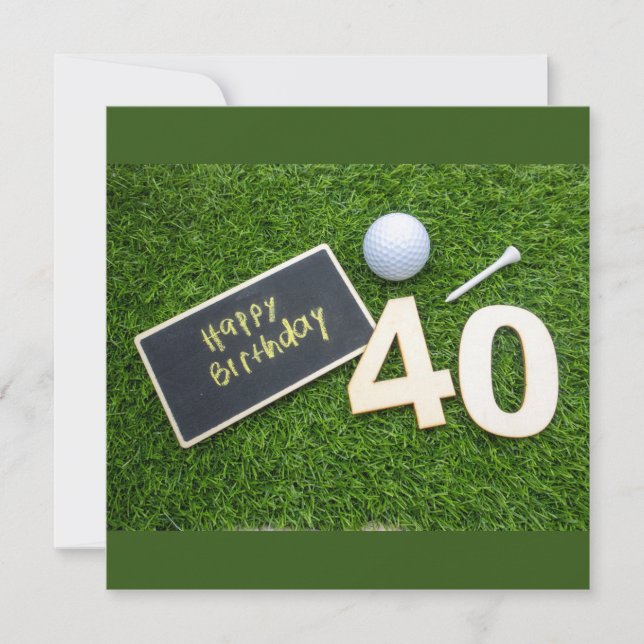 Golf 40th Birthday with word happy birthday golfer (Front)