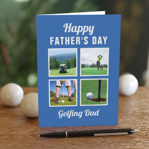 Golf 4 Photo Collage Father's Day Card for Golfers