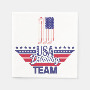 Golf 4th July Independence Day America Napkin