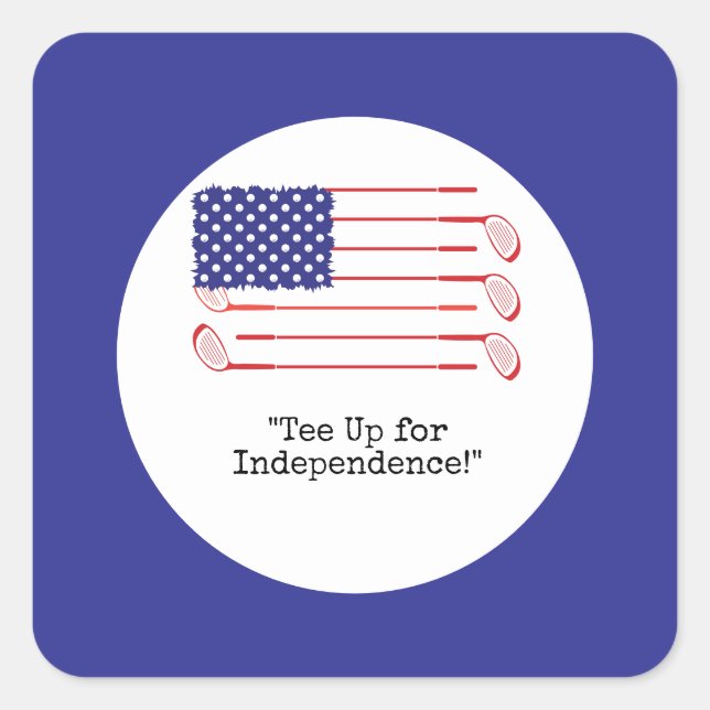Golf 4th July Independence Day America  Square Sticker (Front)