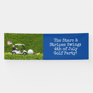 Golf 4th July Independence Day Golfer Party Banner