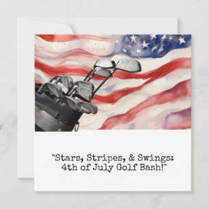 Golf  4th July Independence Day  Invitation