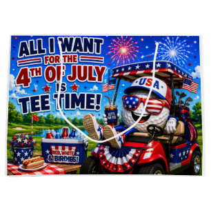 Golf 4th July Independence Day  Large Gift Bag